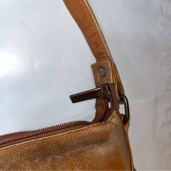 Le Donne Crossbody TAN camel crossbody Bag Purse Brown Leather Boho zip up boho - Picture 8 of 16